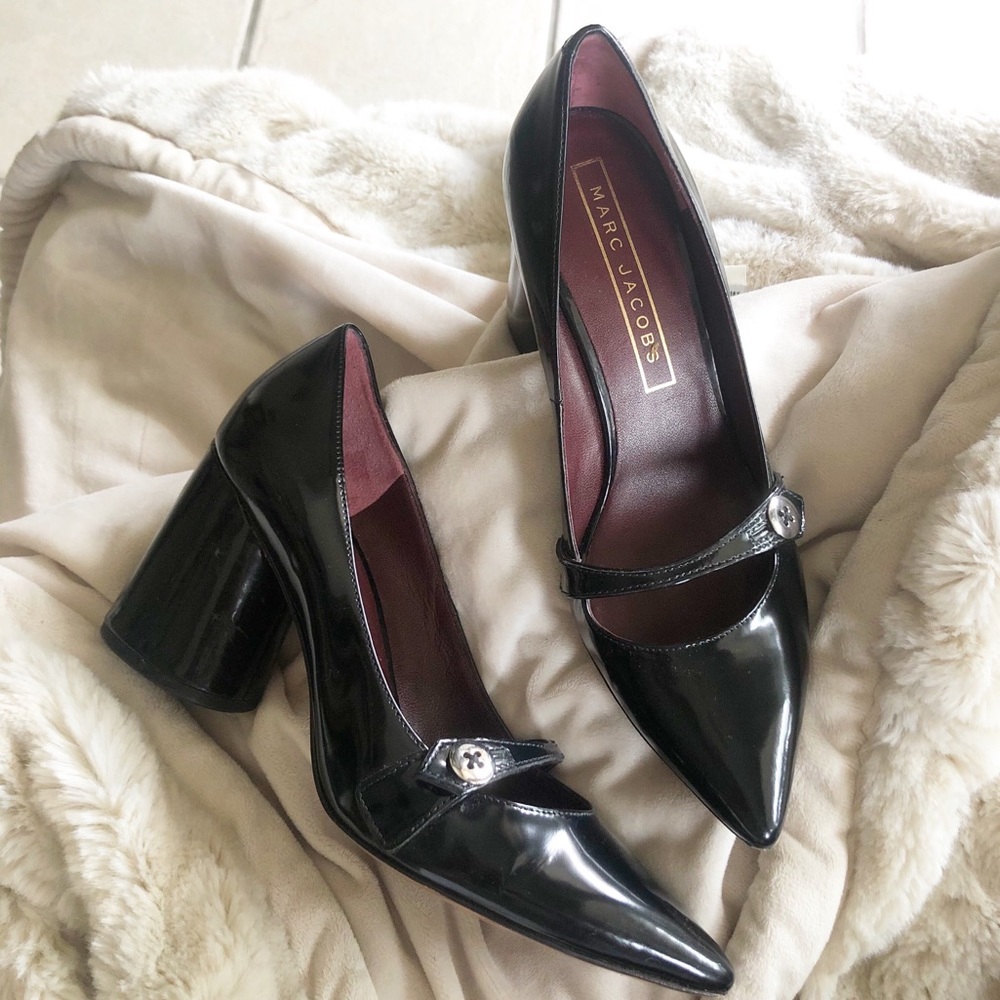 Marc Jacobs / Black Block Heel Mary Jane Pumps